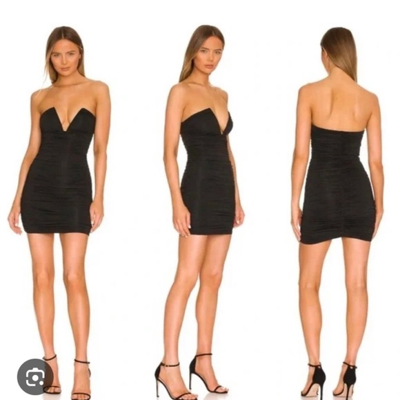 Superdown Black Ruched Dress - Picture 2 of 2